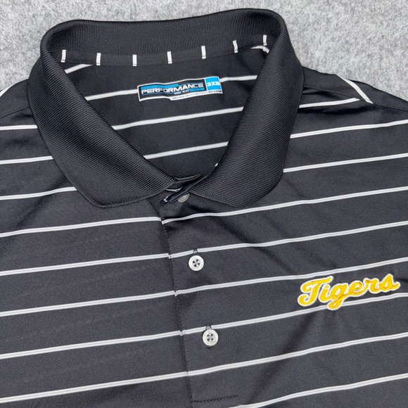 Roundtree & Yorke Other - Roundtree & Yorke Tigers Polo Shirt Mens 3XB Black Striped Short Sleeve Athletic